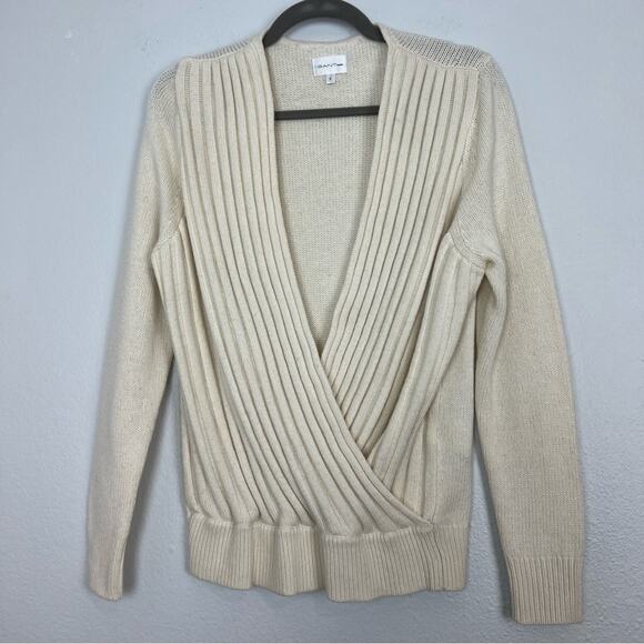 Gant Rugger | Women’s Cream Wrap Cross Front Knit Sweater Wool Cashmere S - Picture 1 of 12